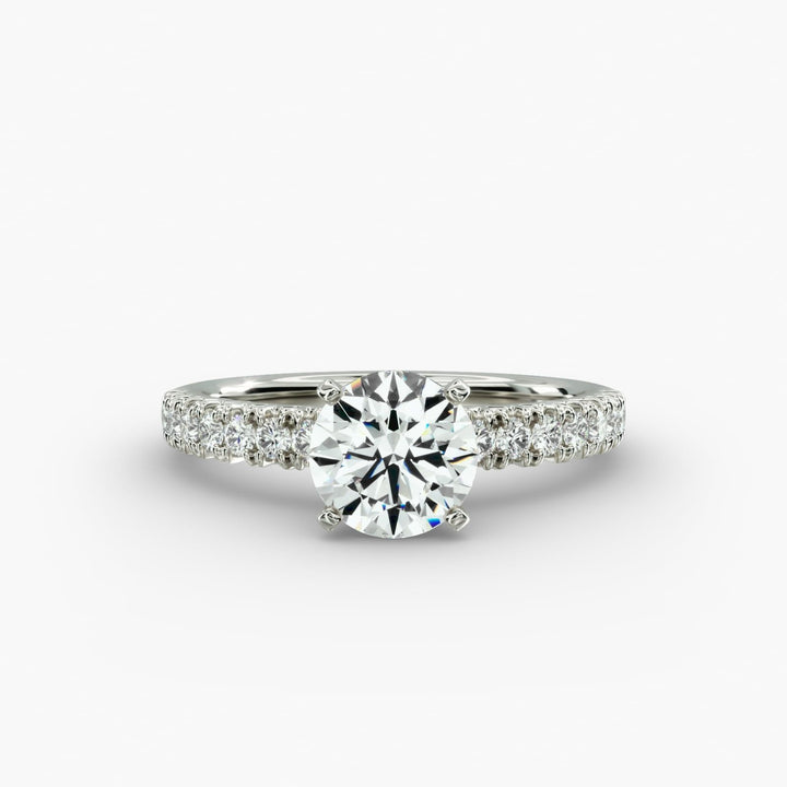 14k White Gold  French Pavé Diamond Engagement Ring(1/4 ct. tw.)