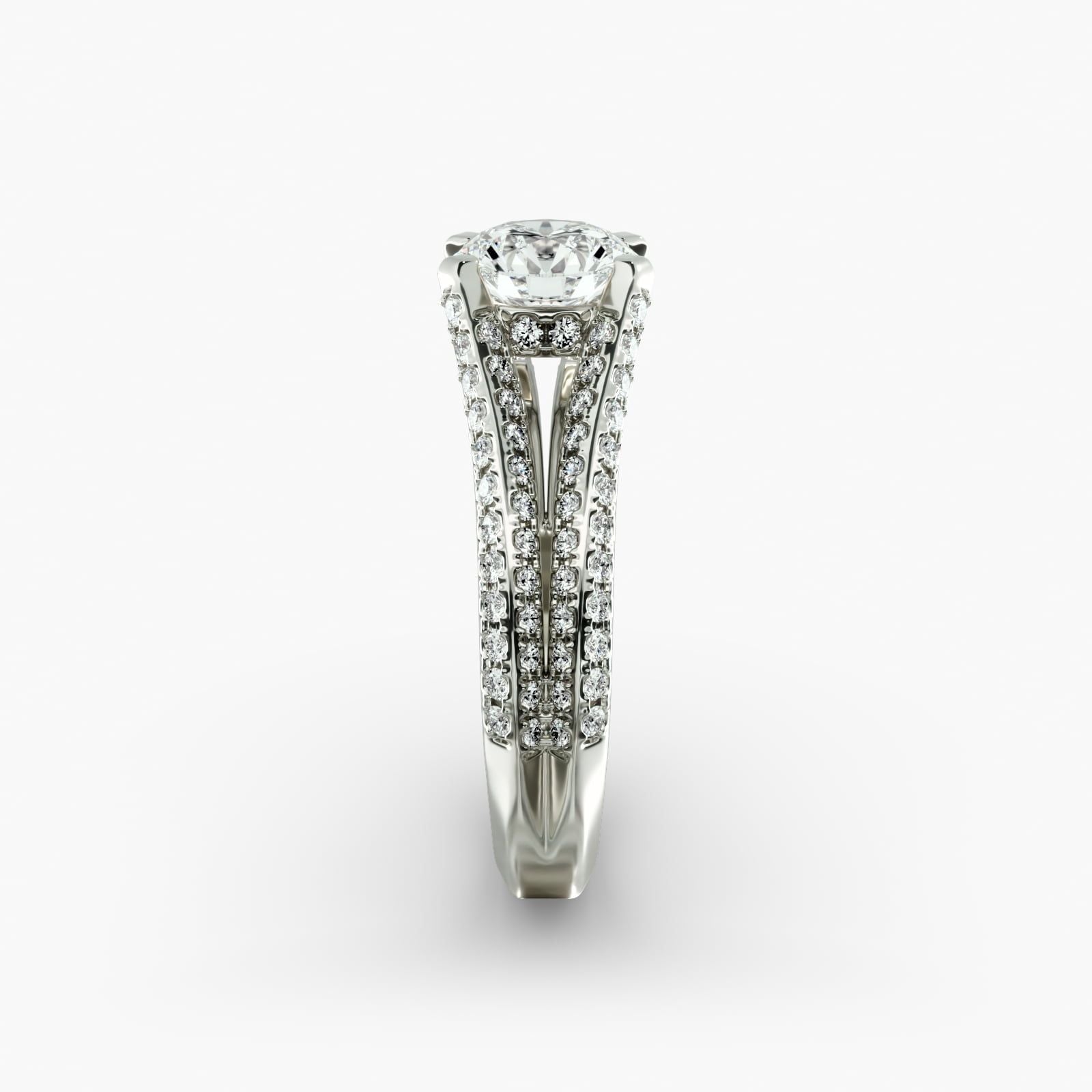 Split Shank Double Pavé Diamond Engagement Ring in 14k White Gold (3/4 ct. tw.)