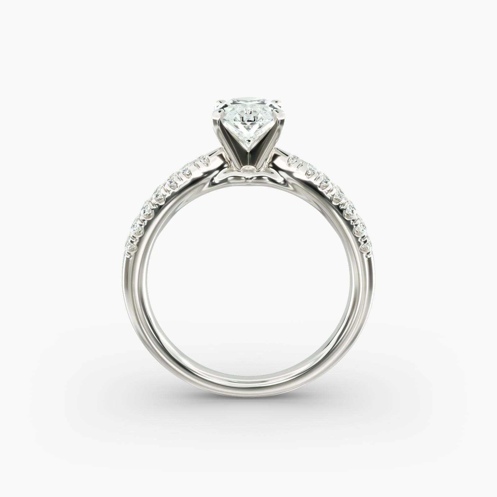 Double Row Tapered Pave Diamond Engagement Ring in 14k White Gold (1/4 ct. Tw.)
