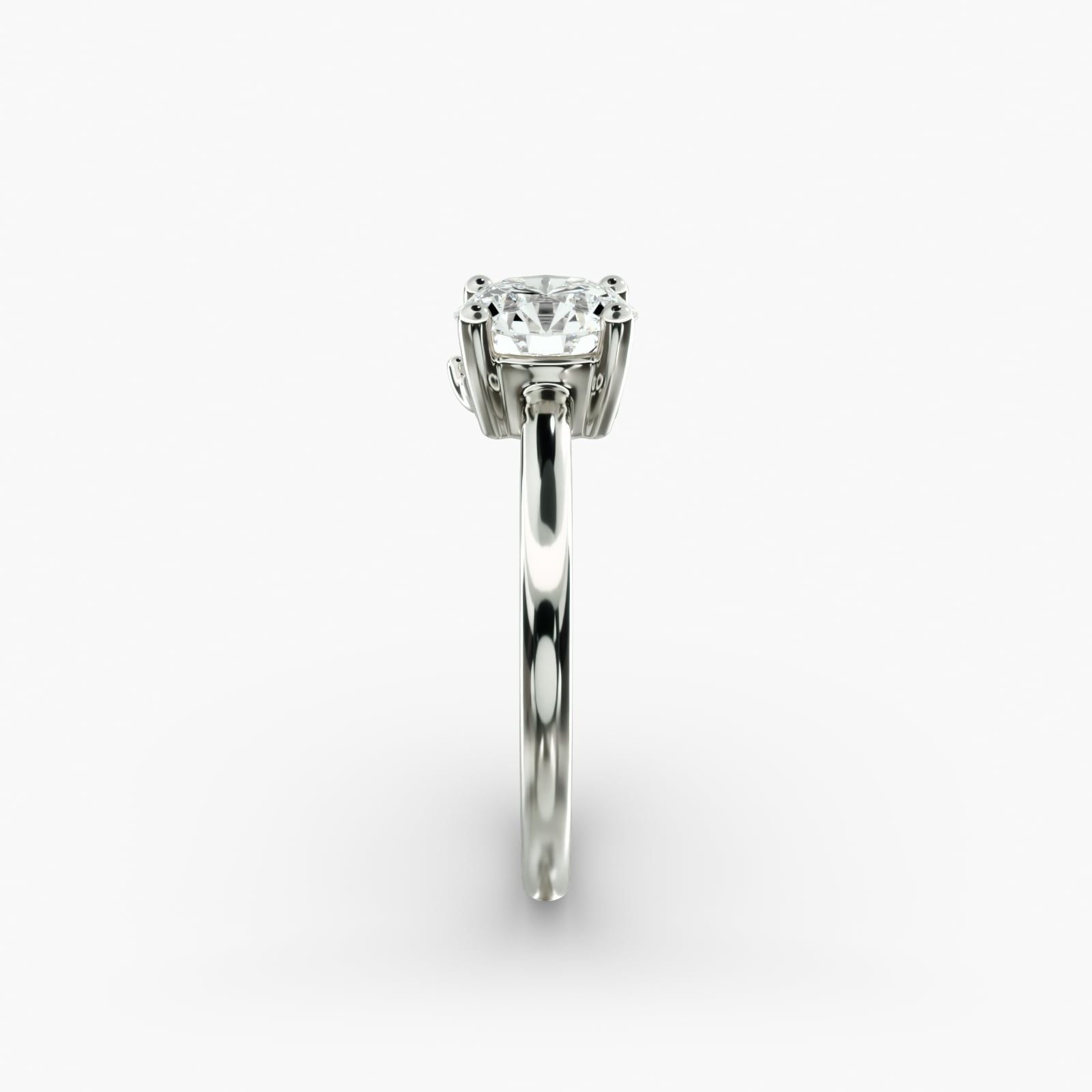Asymmetrical Marquise and Round Cluster Diamond Engagement Ring in 14k White Gold