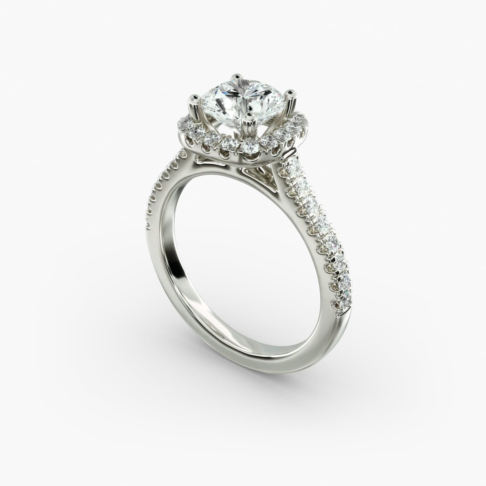 Cushion Halo Diamond Engagement Ring in 14k White Gold (1/3 ct. tw.)