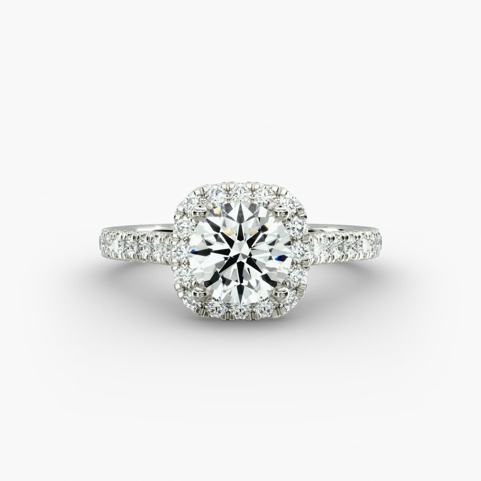 Cushion Halo Diamond Engagement Ring in 14k White Gold (1/3 ct. tw.)