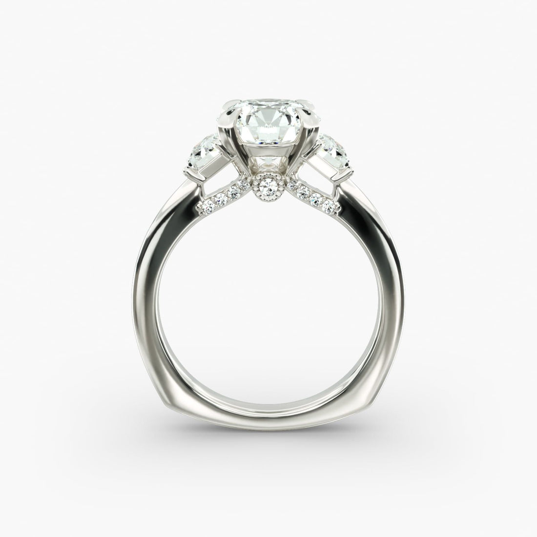 Bella Vaughan Trapezoid Three Stone Engagement Ring in 14K White Gold (5/8 ct. tw.)