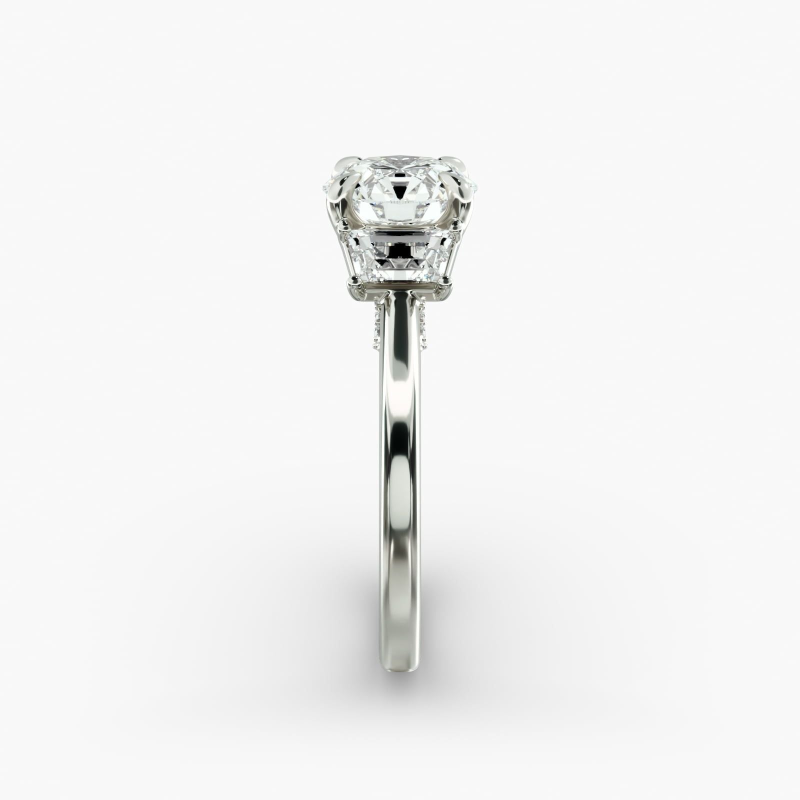Bella Vaughan Trapezoid Three Stone Engagement Ring in 14K White Gold (5/8 ct. tw.)