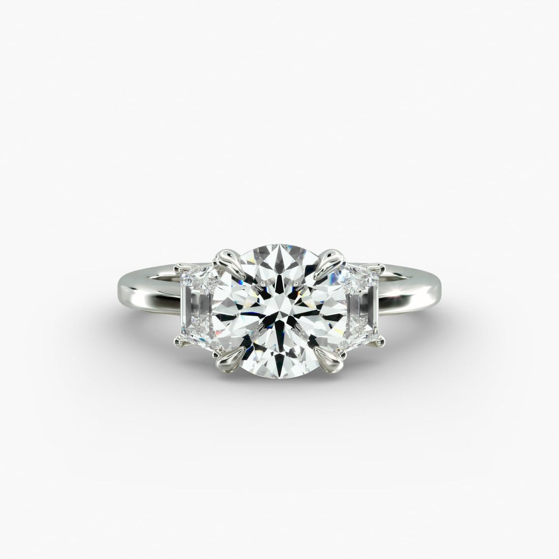 Bella Vaughan Trapezoid Three Stone Engagement Ring in 14K White Gold (5/8 ct. tw.)