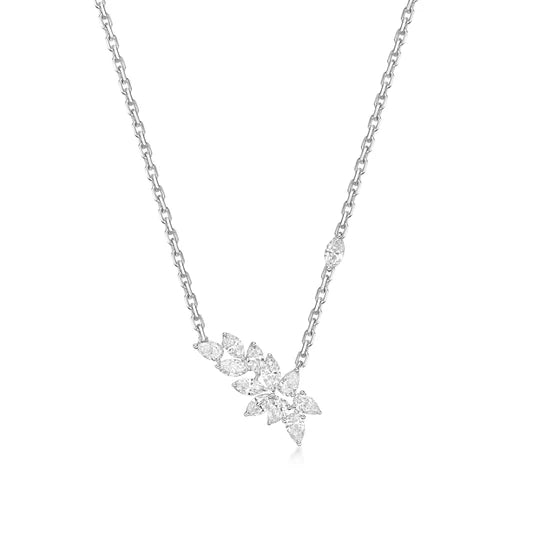 feather abstract diamond pendant