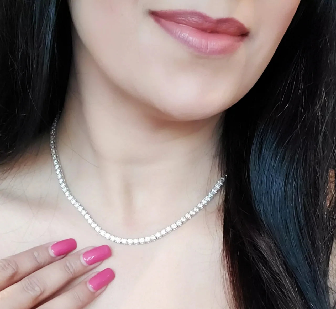 one line diamond necklace