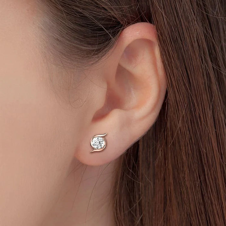 Set 0.60-5.00 CT Round Cut Lab Grown Diamonds - Stud Earrings