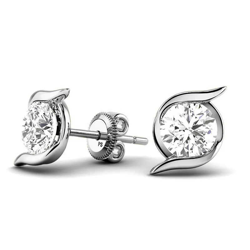 Set 0.60-5.00 CT Round Cut Lab Grown Diamonds - Stud Earrings