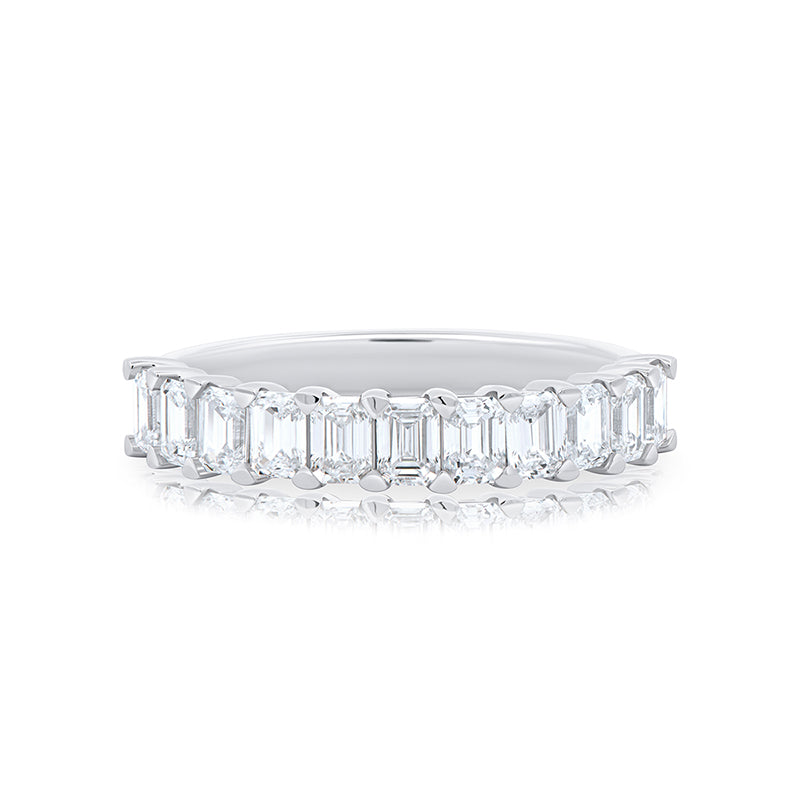 11 Stone Emerald Basket 1.1ct Total Lab Diamond Ring