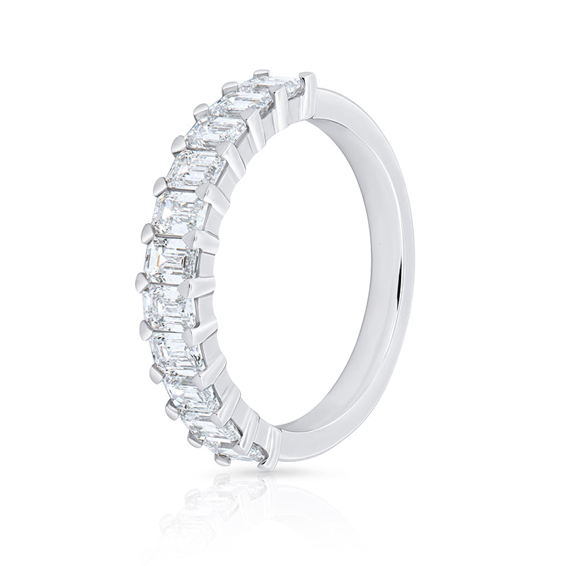 11 Stone Emerald Basket 1.1ct Total Lab Diamond Ring