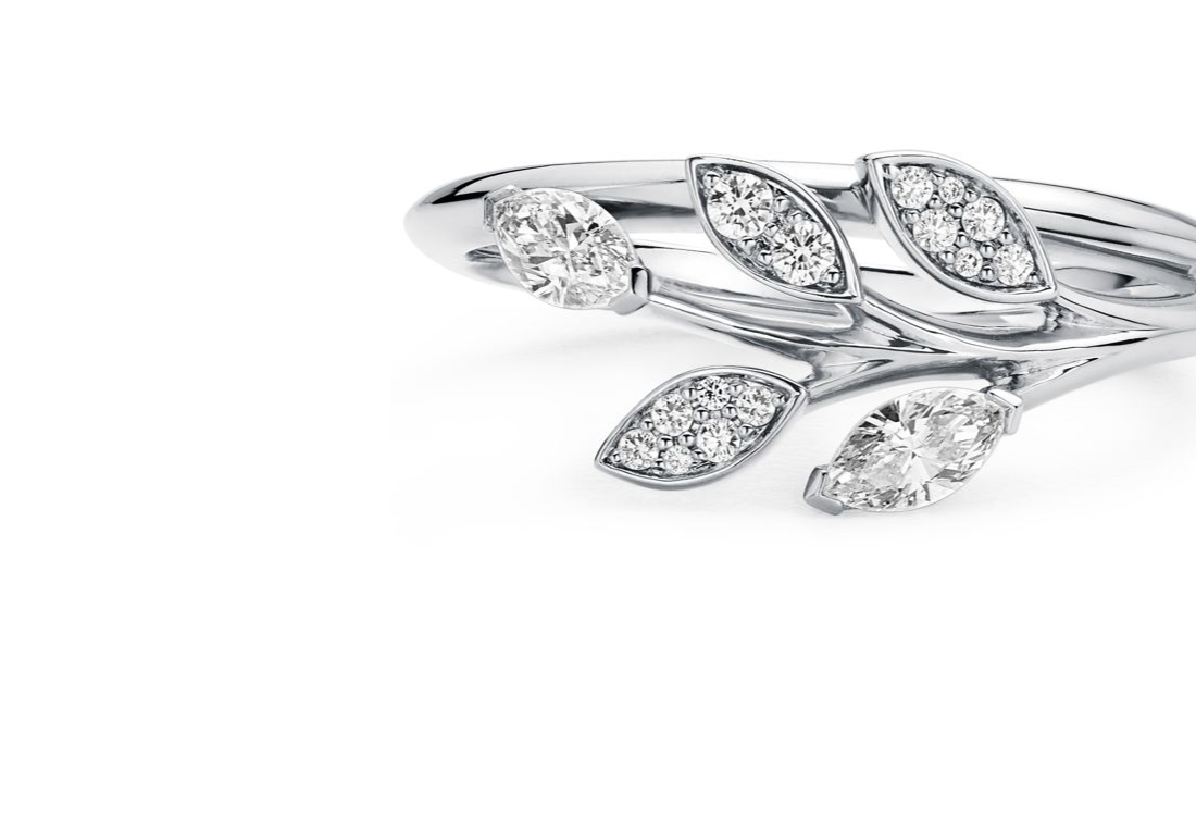 Diamond Vine Ring in Platinum