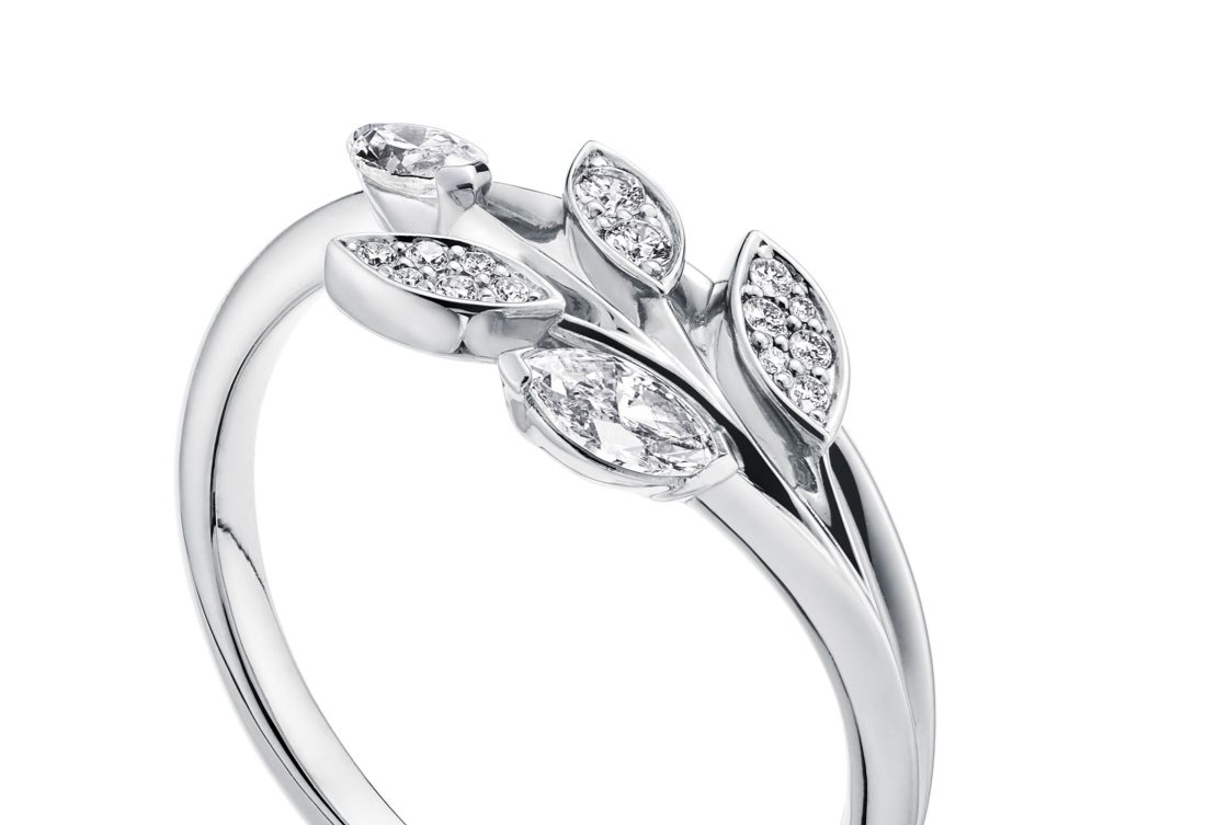 Diamond Vine Ring in Platinum