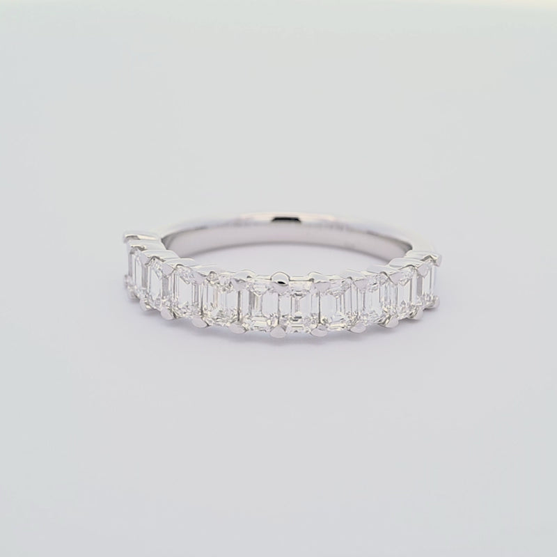 11 Stone Emerald Basket 1.1ct Total Lab Diamond Ring