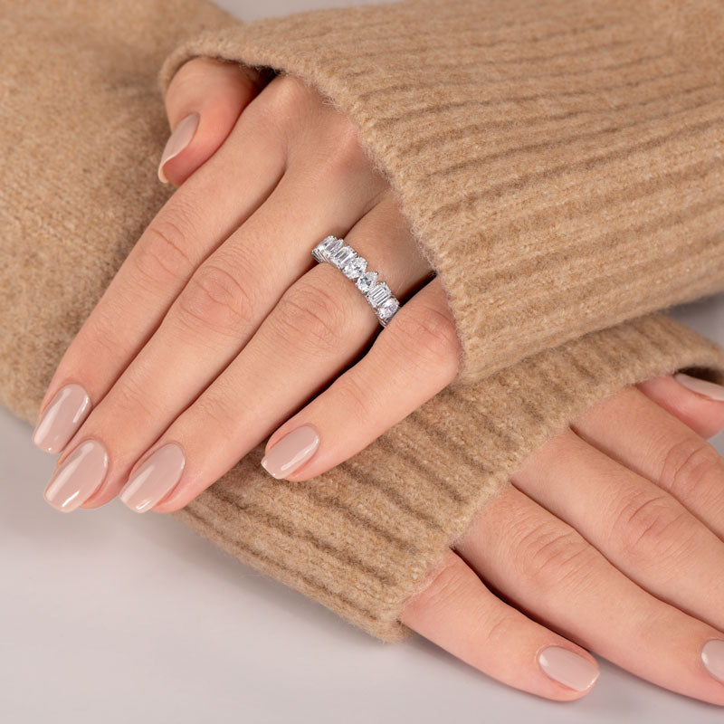 9 Stone Trinity 2.2ct Total Lab Diamond Ring